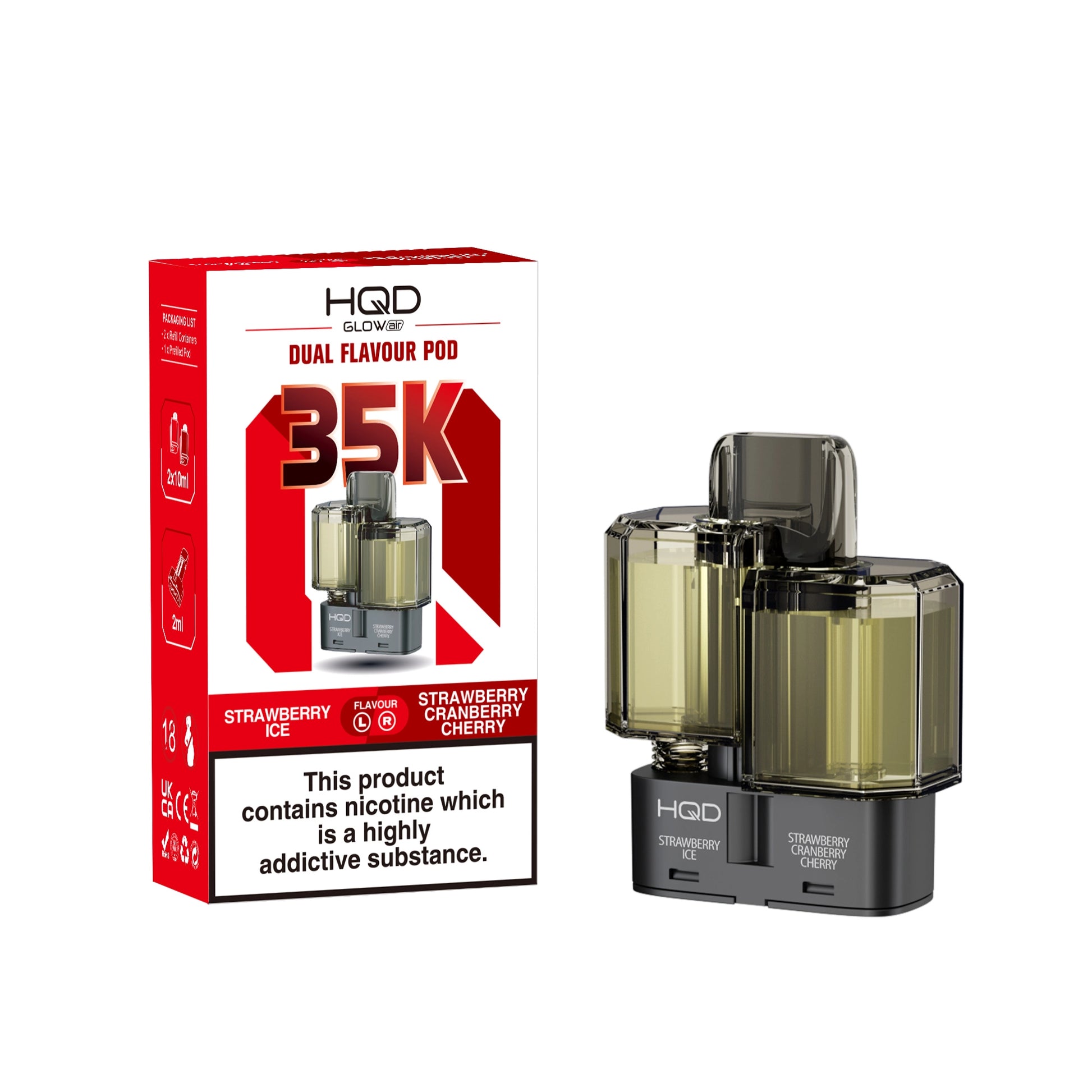 HQD Glow Air 35K Refill Pods - Bear & Bainbow - Flawless Vape Shop