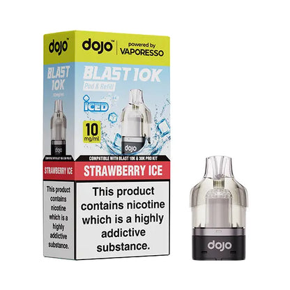Dojo Blast 10k / 30k Replacement Pods 10mg - Straw Raspberry Cherry Ice - Flawless Vape Shop