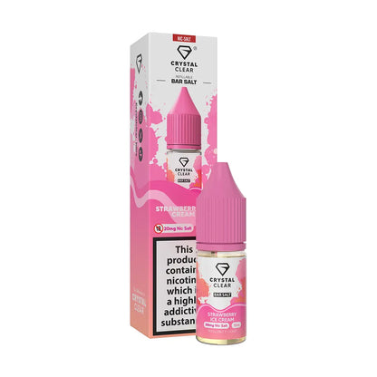 Crystal Clear Bar Nic Salts 10ml - Strawberry Ice Cream - 20mg - Flawless Vape Shop