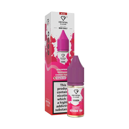 Crystal Clear Bar Nic Salts 10ml - Strawberry Raspberry Cherry Fusion - 20mg - Flawless Vape Shop