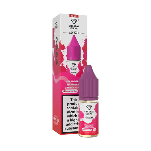 Crystal Clear Bar Nic Salts 10ml - Strawberry Raspberry Cherry Fusion