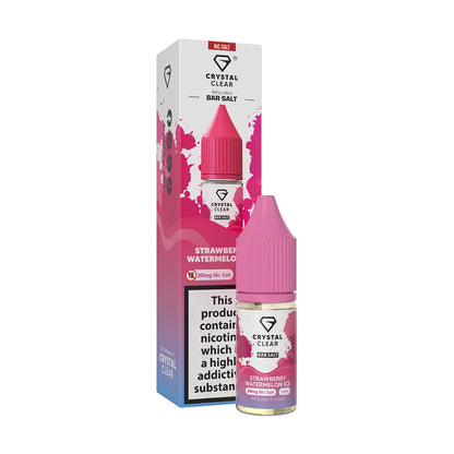 Crystal Clear Bar Nic Salts 10ml - Strawberry Watermelon Ice - 10mg - Flawless Vape Shop