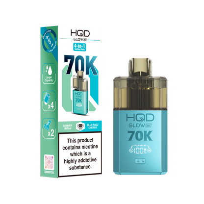 HQD Glow Air 70K Prefilled Pod Kit - Summer Dream & Blue Razz Cherry - Flawless Vape Shop