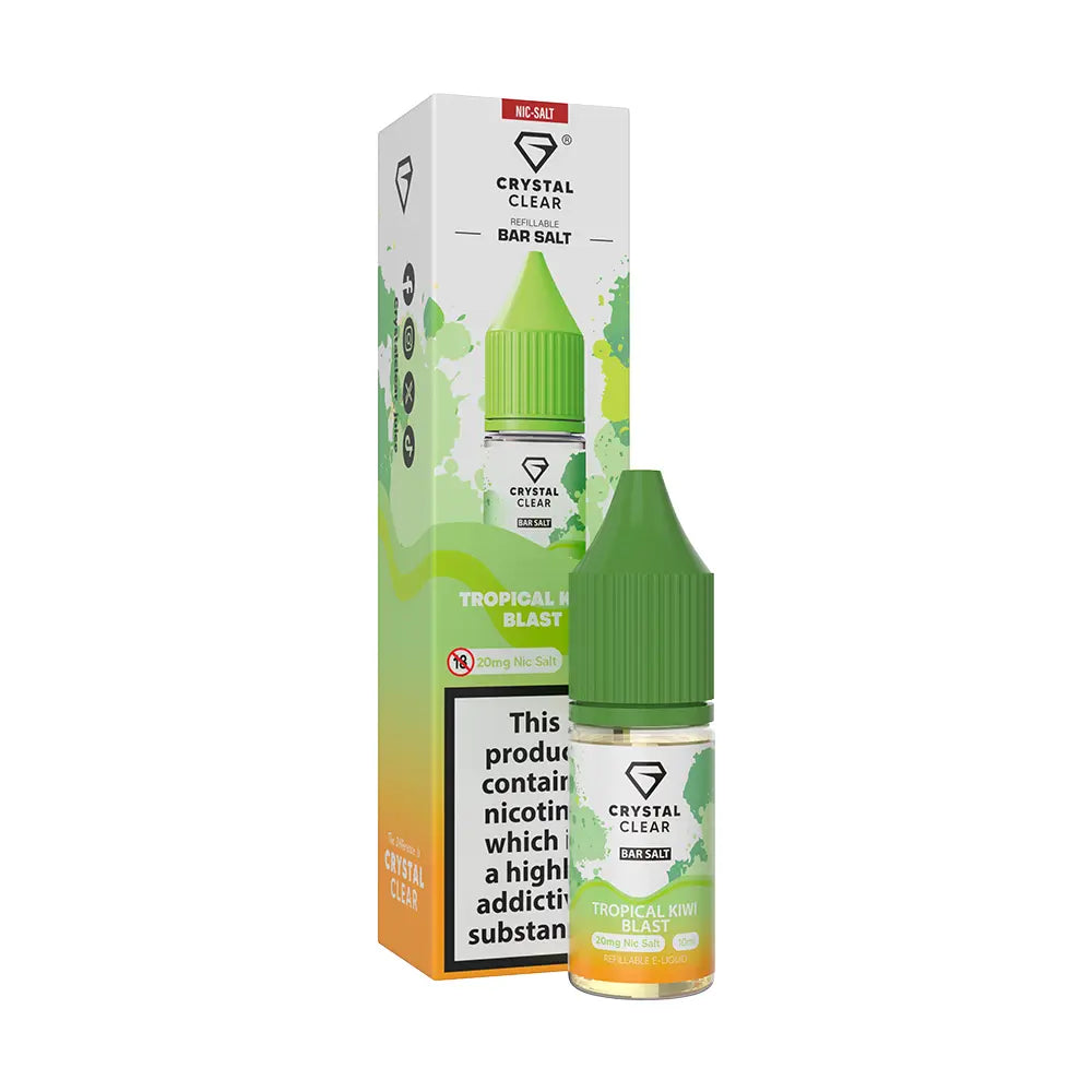 Crystal Clear Bar Nic Salts 10ml - Tropical Kiwi Blast - 10mg - Flawless Vape Shop
