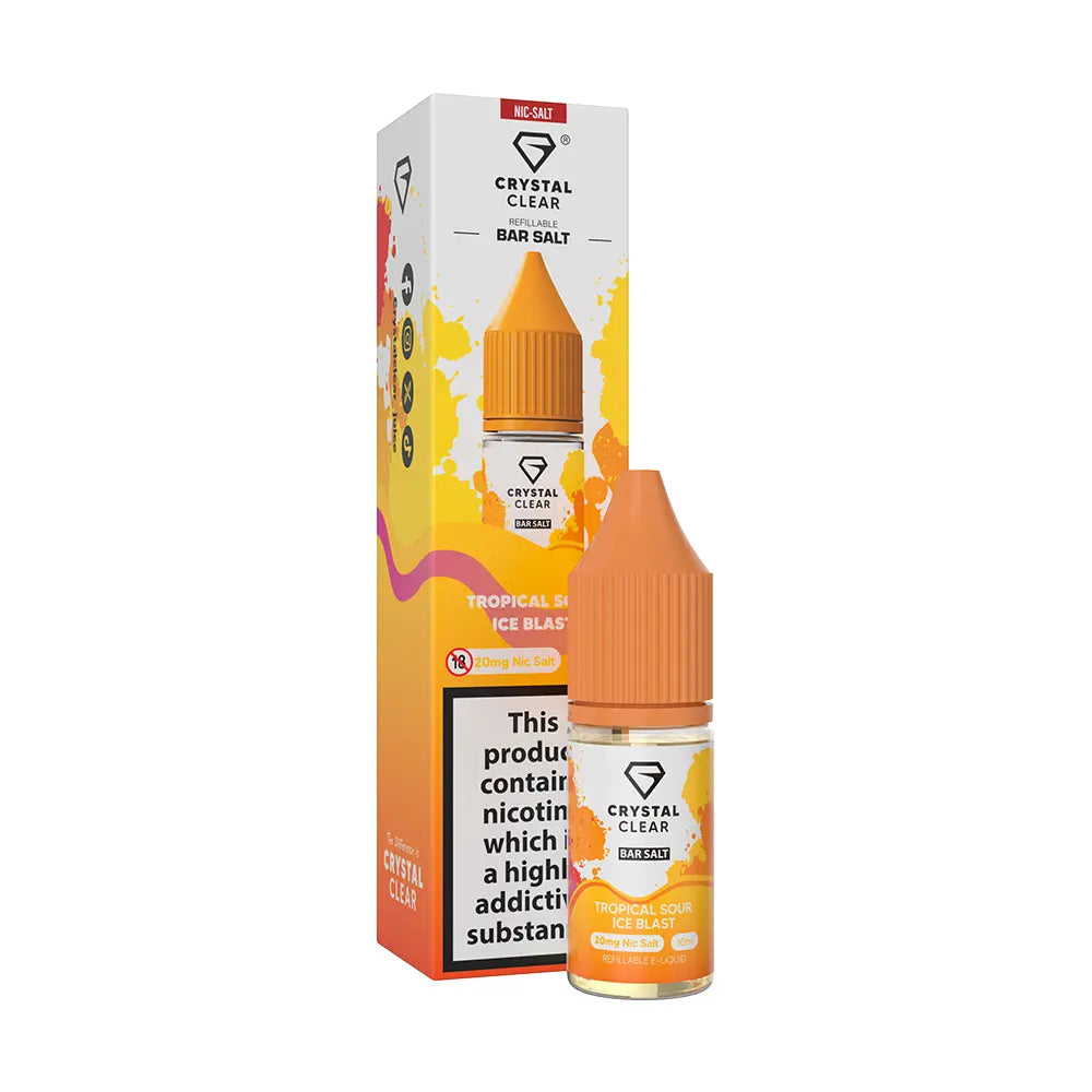 Crystal Clear Bar Nic Salts 10ml - Tropical Sour Ice Blast - 10mg - Flawless Vape Shop