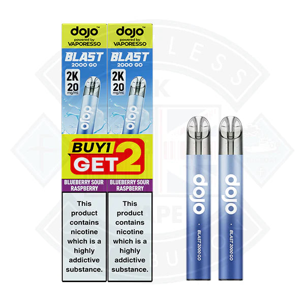 Vaporesso DOJO BLAST 2000 GO TRANSPARENT KIT Bundle (20mg) - Blue Razz Lemonade - Flawless Vape Shop
