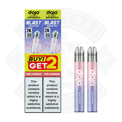 Vaporesso DOJO BLAST 2000 GO TRANSPARENT KIT Bundle (20mg) - Blue Razz Lemonade - Flawless Vape Shop