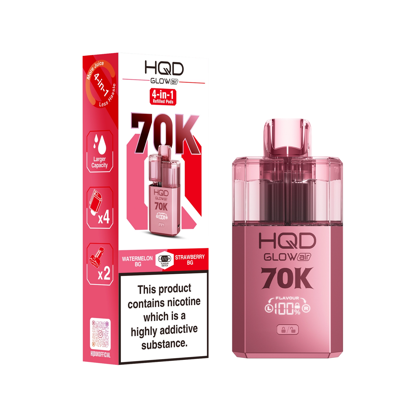 HQD Glow Air 70K Prefilled Pod Kit
