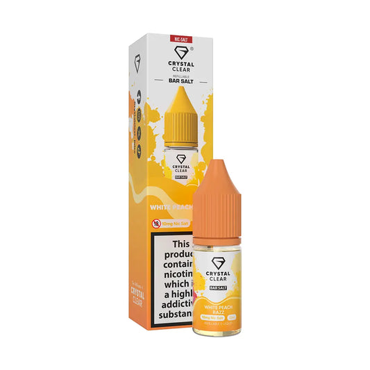 Crystal Clear Bar Nic Salts 10ml - White Peach Razz