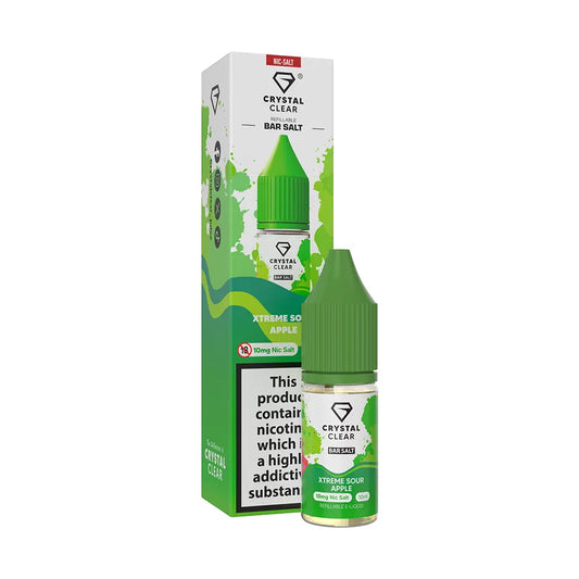 Crystal Clear Bar Nic Salts 10ml - Xtreme Sour Apple