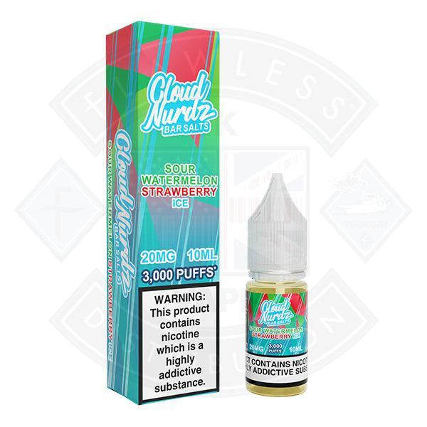 Cloud Nurdz Ice Sour Watermelon Strawberry Nic Salt 10ml - Flawless Vape Shop