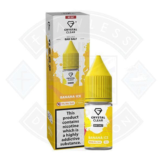 Crystal Clear Bar Nic Salts 10ml - Banana Ice - Flawless Vape Shop