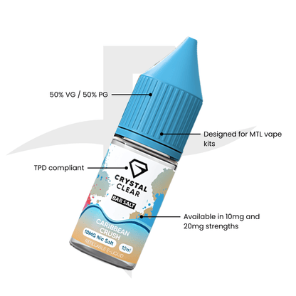 Crystal Clear Bar Nic Salts 10ml - Caribbean Crush
