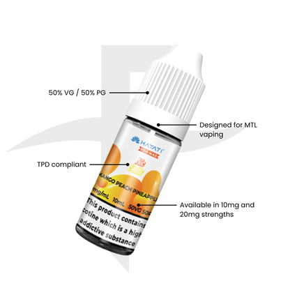 Hayati Pro Max Mango Peach Pineapple Nic Salt 10ml - 10mg - Flawless Vape Shop