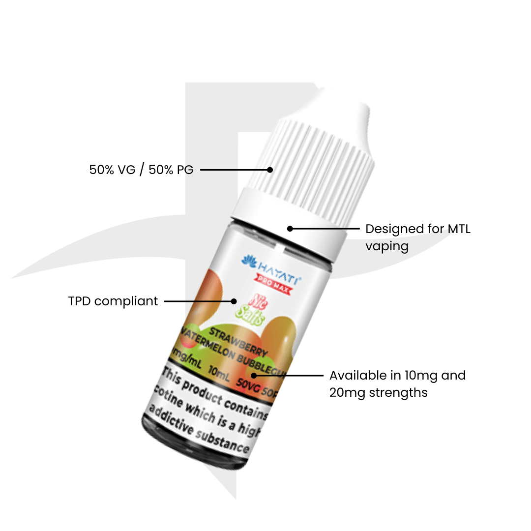 Hayati Pro Max Strawberry Watermelon Bubblegum Nic Salt 10ml - 10mg - Flawless Vape Shop