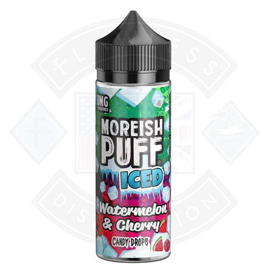 Moreish Puff ICED Candy Drops Watermelon & Cherry 100ml shortfill - Flawless Vape Shop