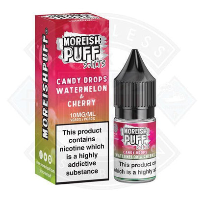 Moreish Puff Nic Salt Candy Drops Watermelon & Cherry 10ml - Flawless Vape Shop