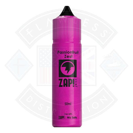 Zap! Passionfruit Zest 50ml 0mg Shortfill E-Liquid - Flawless Vape Shop