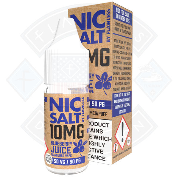 Nic Salt - Blueberry Juice 10mg 10ml By Flawless