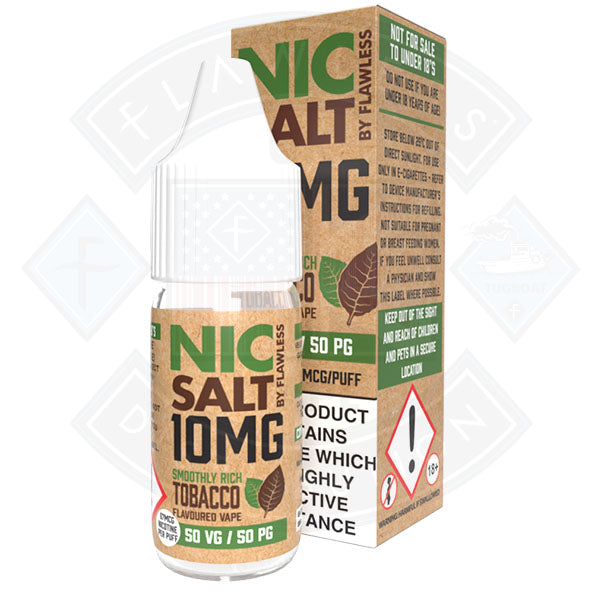 Nic Salt - Smoothly Rich Tobacco 10mg 10ml By Flawless
