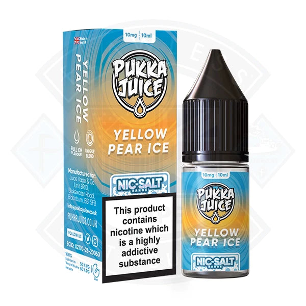 Pukka Juice - Nic Salt Yellow Pear ICE 10ml E-liquid