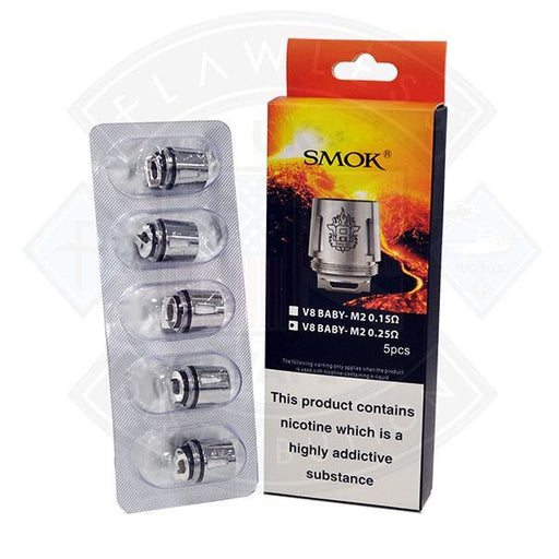 SMOK TFV8 V8 BABY M2 REPLACEMENT COILS 0.15ohm/0.25ohm (5PACK)