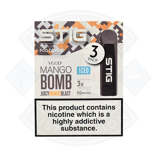 Stig Disposable Pod Device - Mango Bomb Juicy Mango Blast Iced 1.2ml 3 pack