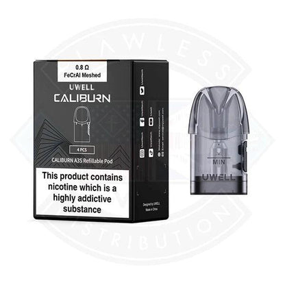 Caliburn A3S Refillable Pod 4pcs/pack - 0.8ohm - Flawless Vape Shop