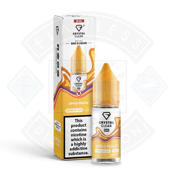 Crystal Clear Bar Nic Salts 10ml - Apple Peach - 10mg - Flawless Vape Shop