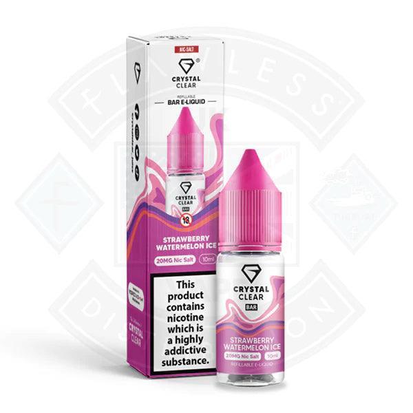 Crystal Clear Bar Nic Salts 10ml - Strawberry Watermelon Ice - 10mg - Flawless Vape Shop