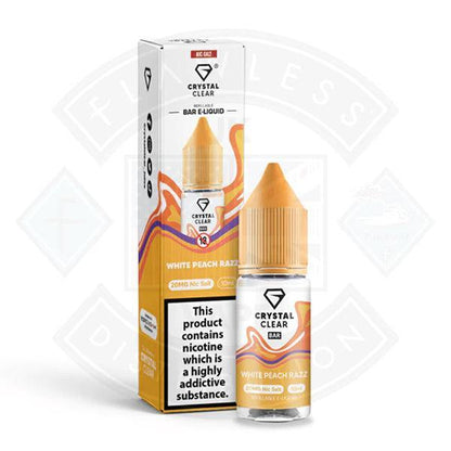 Crystal Clear Bar Nic Salts 10ml - White Peach Razz - Flawless Vape Shop