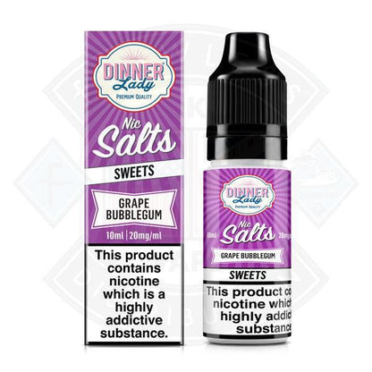 Dinner Lady Sweets - Grape Bubblegum Nic Salt 10ml - 20mg - Flawless Vape Shop