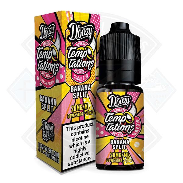 Doozy Temptations Salts Banana Split 50/50 10ml e-liquid - 10mg - Flawless Vape Shop
