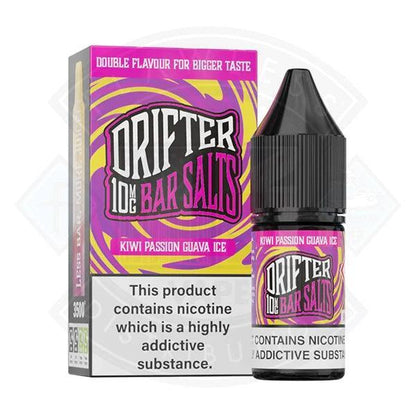 Drifter Bar Salts - Kiwi Passion Guava Ice Nic Salt 10ml - 10mg - Flawless Vape Shop