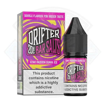 Drifter Bar Salts - Kiwi Passion Guava Ice Nic Salt 10ml - 10mg - Flawless Vape Shop