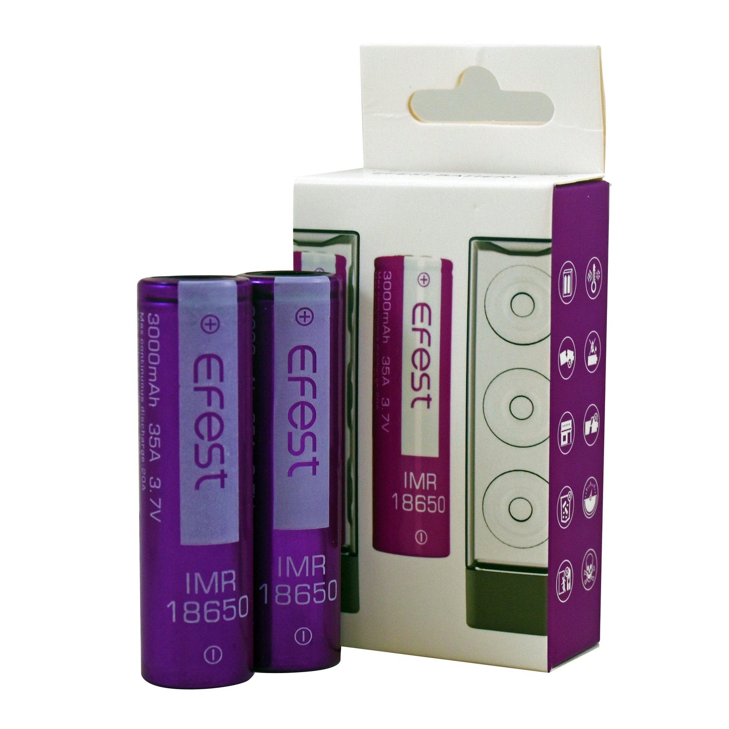 Efest IMR 18650 Battery 3000mAh 35A 3,7V 2pack - Flawless Vape Shop