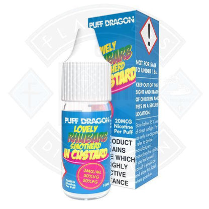 Puff Dragon Rhubarb and Custard E liquid 10ml - Flawless Vape Shop