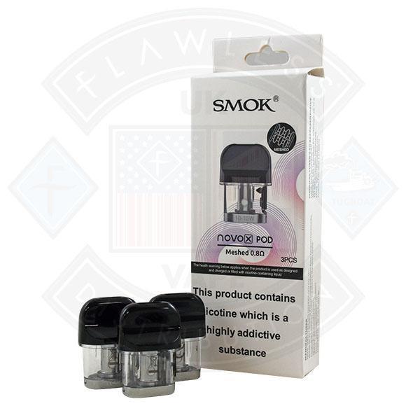 Smok Novo X Pods 2ml 3pck - Meshed 0.8ohm (Clear Pod) - Flawless Vape Shop
