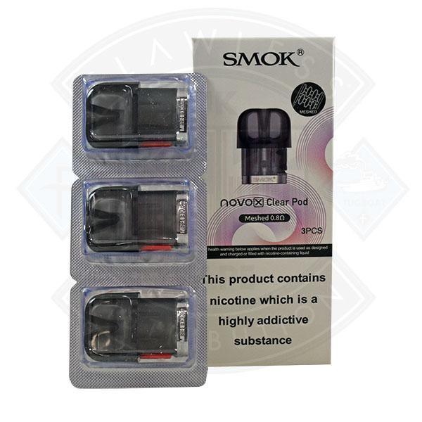 Smok Novo X Pods 2ml 3pck - Meshed 0.8ohm (Clear Pod) - Flawless Vape Shop