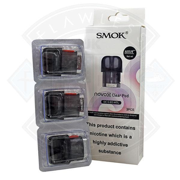 Smok Novo X Pods 2ml 3pck - Meshed 0.8ohm (Clear Pod) - Flawless Vape Shop